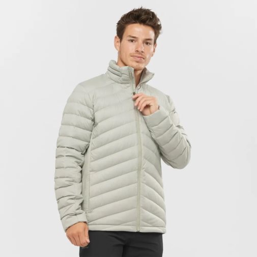 Light Grey Salomon Essential Xwarm Down Men's Insulated Jackets | IE HI6103